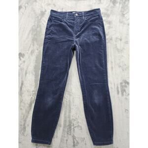 Market & Spruce High Rise Skinny Corduroy Ankle Pants Size 4 Blue Stretch Casual